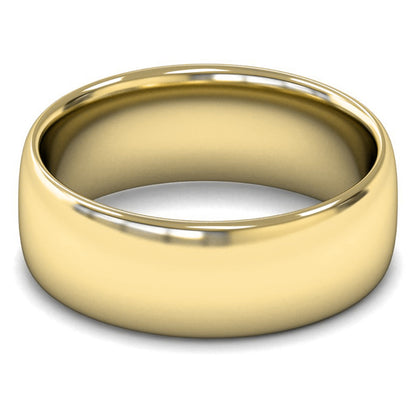 14ct Yellow Gold 8mm Medium Weight Slight Court Wedding Ring