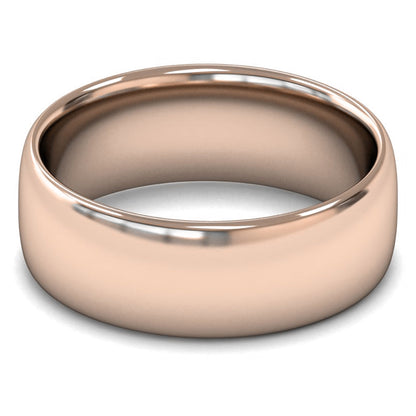 18ct Rose Fairtrade Gold 8mm Medium Weight Slight Court Wedding Ring