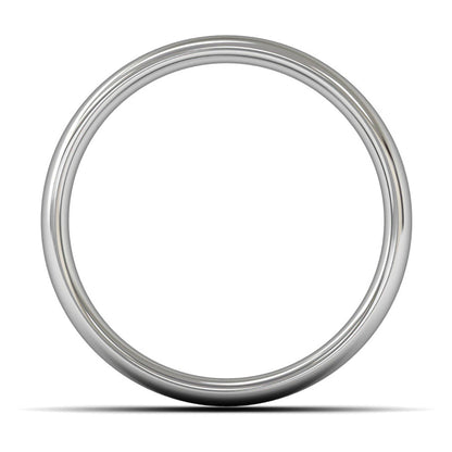18ct White Gold 8mm Medium Weight Slight Court Wedding Ring