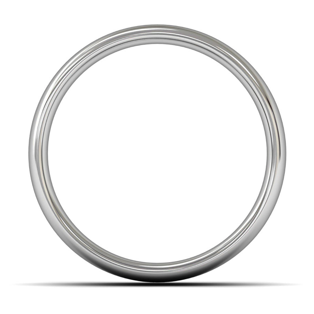 9ct White Gold 8mm Medium Weight Slight Court Wedding Ring