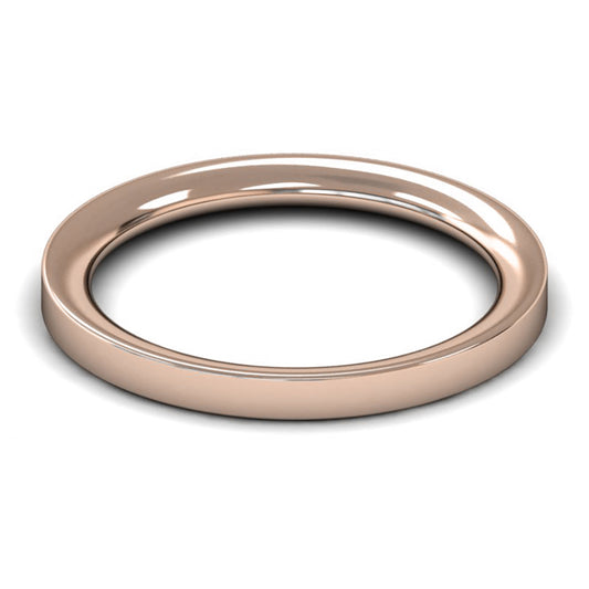 18ct Rose Fairtrade Gold 2mm Heavy Weight Flat Court Wedding Ring