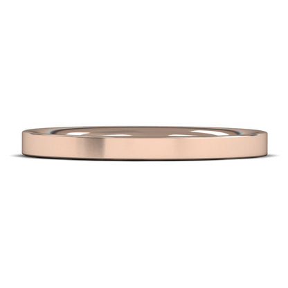 18ct Rose Gold 2mm Heavy Weight Flat Court Wedding Ring