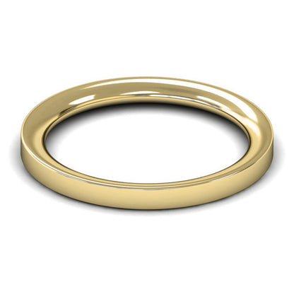 18ct Yellow Fairtrade Gold 2mm Heavy Weight Flat Court Wedding Ring