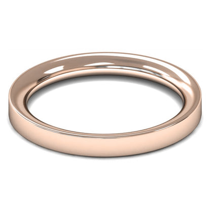 14ct Rose Gold 2.5mm Heavy Weight Flat Court Wedding Ring