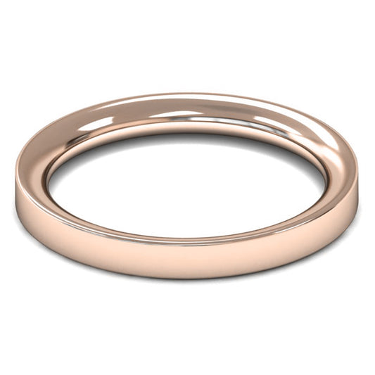 14ct Rose Gold 2.5mm Heavy Weight Flat Court Wedding Ring