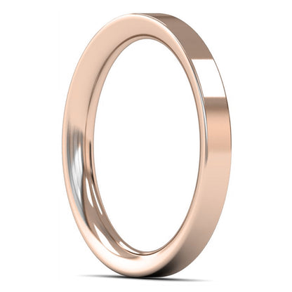14ct Rose Gold 2.5mm Heavy Weight Flat Court Wedding Ring