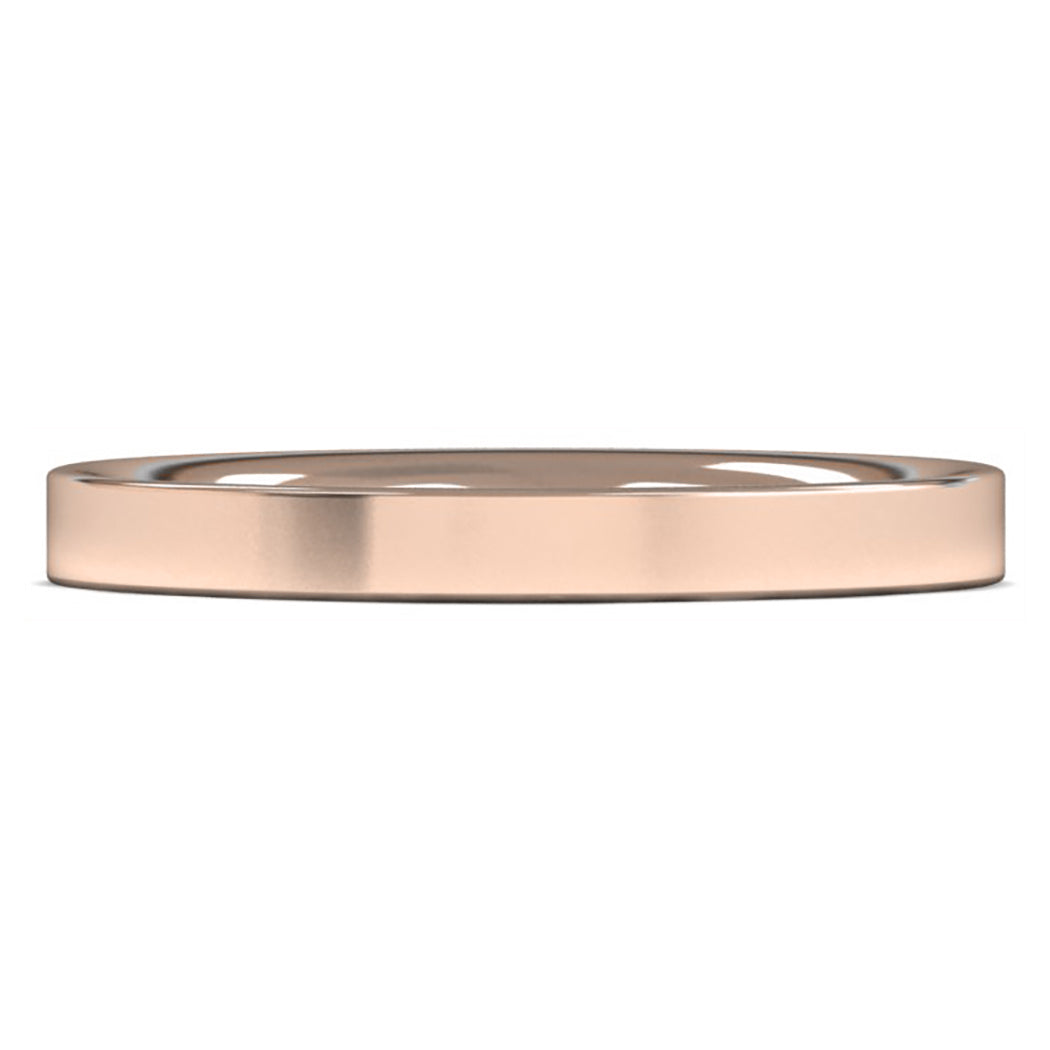 14ct Rose Gold 2.5mm Heavy Weight Flat Court Wedding Ring