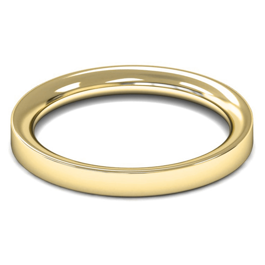 14ct Yellow Gold 2.5mm Heavy Weight Flat Court Wedding Ring