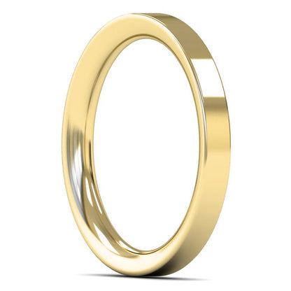 14ct Yellow Fairtrade Gold 2.5mm Heavy Weight Flat Court Wedding Ring