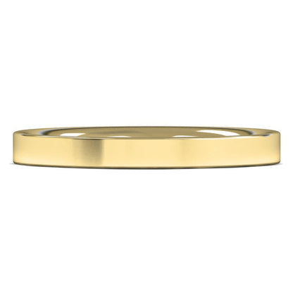 14ct Yellow Fairtrade Gold 2.5mm Heavy Weight Flat Court Wedding Ring