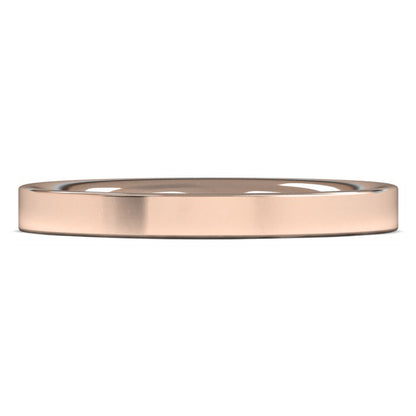 18ct Rose Gold 2.5mm Heavy Weight Flat Court Wedding Ring