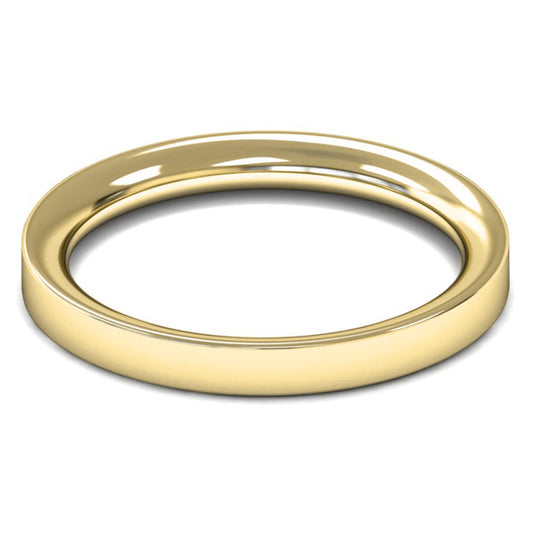 18ct Yellow Gold 2.5mm Heavy Weight Flat Court Wedding Ring