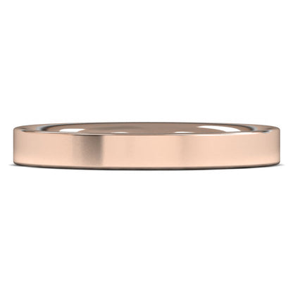 14ct Rose Gold 3mm Heavy Weight Flat Court Wedding Ring