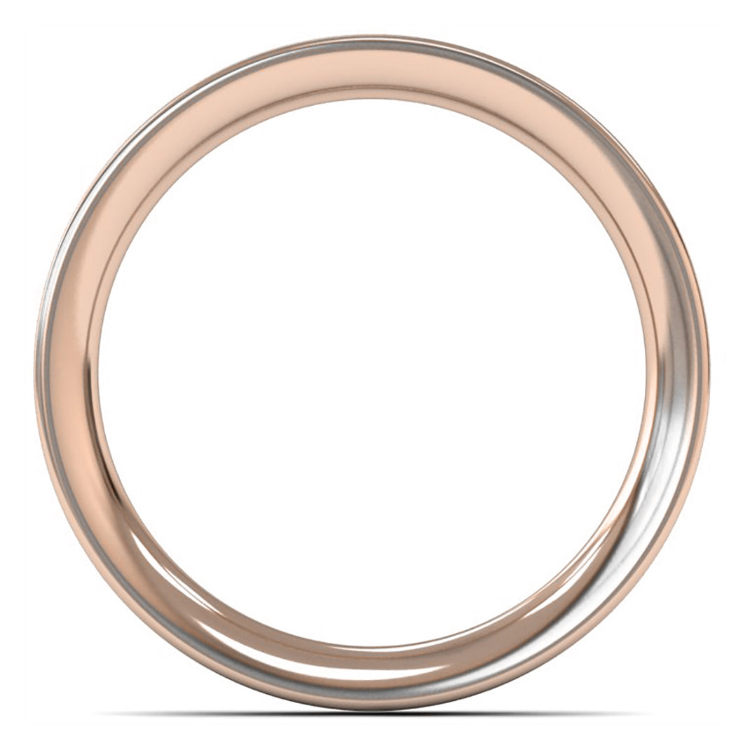 14ct Rose Gold 3mm Heavy Weight Flat Court Wedding Ring