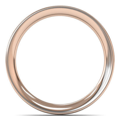 14ct Rose Gold 3mm Heavy Weight Flat Court Wedding Ring