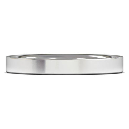 18ct White Fairtrade Gold 3mm Heavy Weight Flat Court Wedding Ring