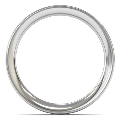 18ct White Fairtrade Gold 3mm Heavy Weight Flat Court Wedding Ring