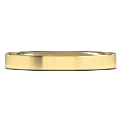 9ct Yellow Gold 3mm Heavy Weight Flat Court Wedding Ring
