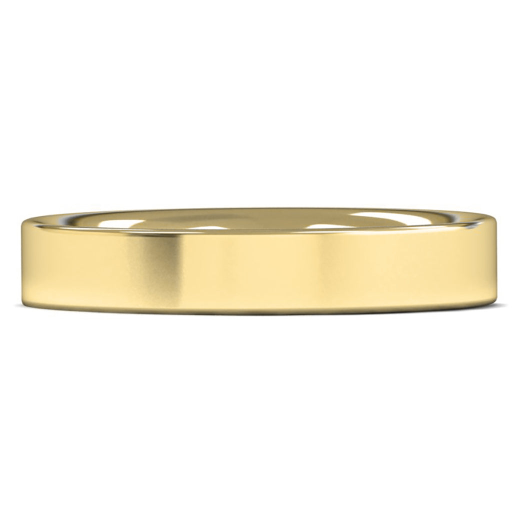 14ct Yellow Fairtrade Gold 4mm Heavy Weight Flat Court Wedding Ring