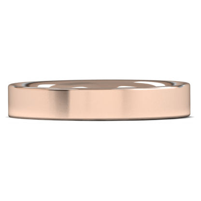 18ct Rose Fairtrade Gold 4mm Heavy Weight Flat Court Wedding Ring
