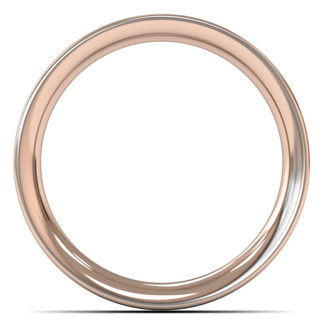 18ct Rose Fairtrade Gold 4mm Heavy Weight Flat Court Wedding Ring