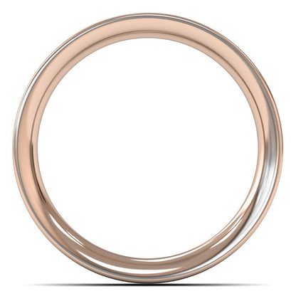 18ct Rose Fairtrade Gold 4mm Heavy Weight Flat Court Wedding Ring