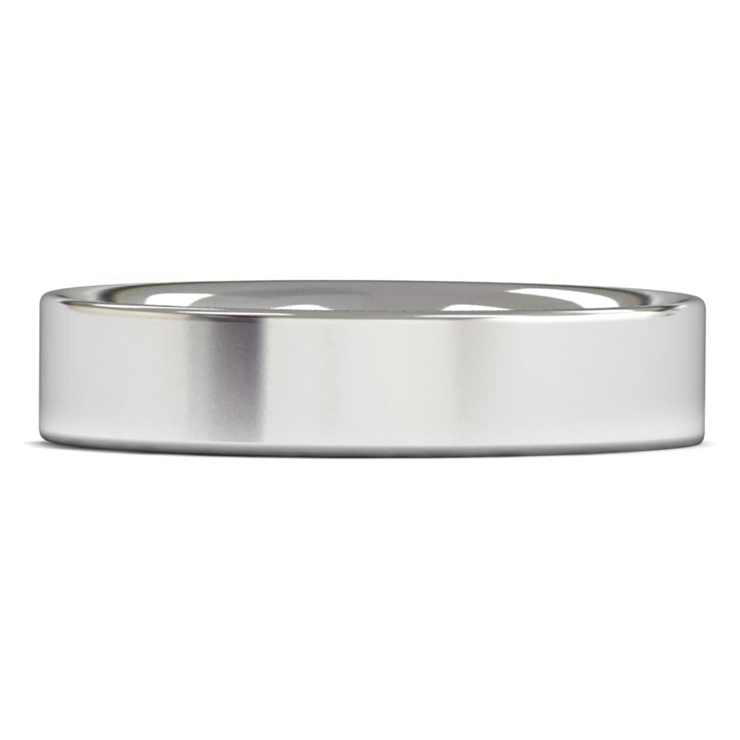 14ct White Gold 5mm Heavy Weight Flat Court Wedding Ring