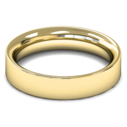 14ct Yellow Fairtrade Gold 5mm Heavy Weight Flat Court Wedding Ring
