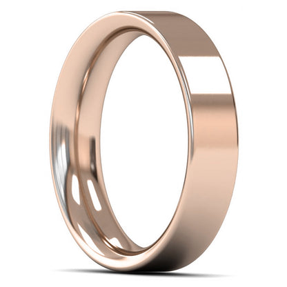 9ct Rose Gold 5mm Heavy Weight Flat Court Wedding Ring