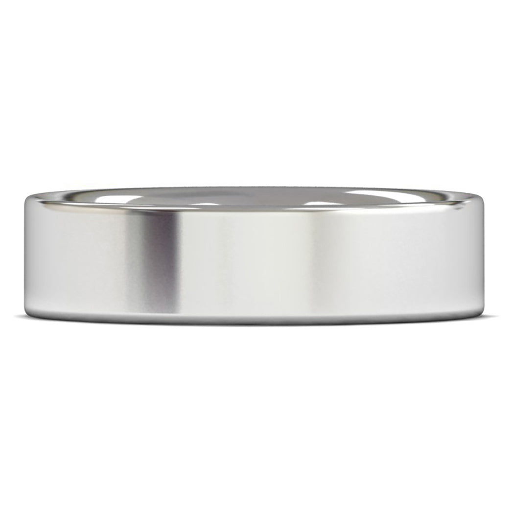 14ct White Gold 6mm Heavy Weight Flat Court Wedding Ring