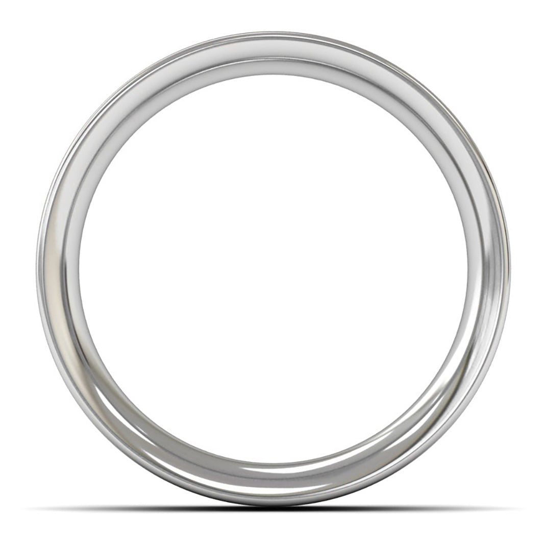 14ct White Gold 6mm Heavy Weight Flat Court Wedding Ring
