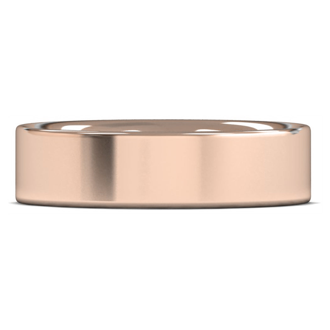 9ct Rose Gold 6mm Heavy Weight Flat Court Wedding Ring