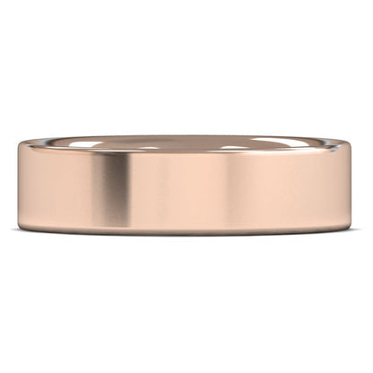 9ct Rose Gold 6mm Heavy Weight Flat Court Wedding Ring
