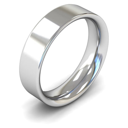 Platinum 950 6mm Heavy Weight Flat Court Wedding Ring