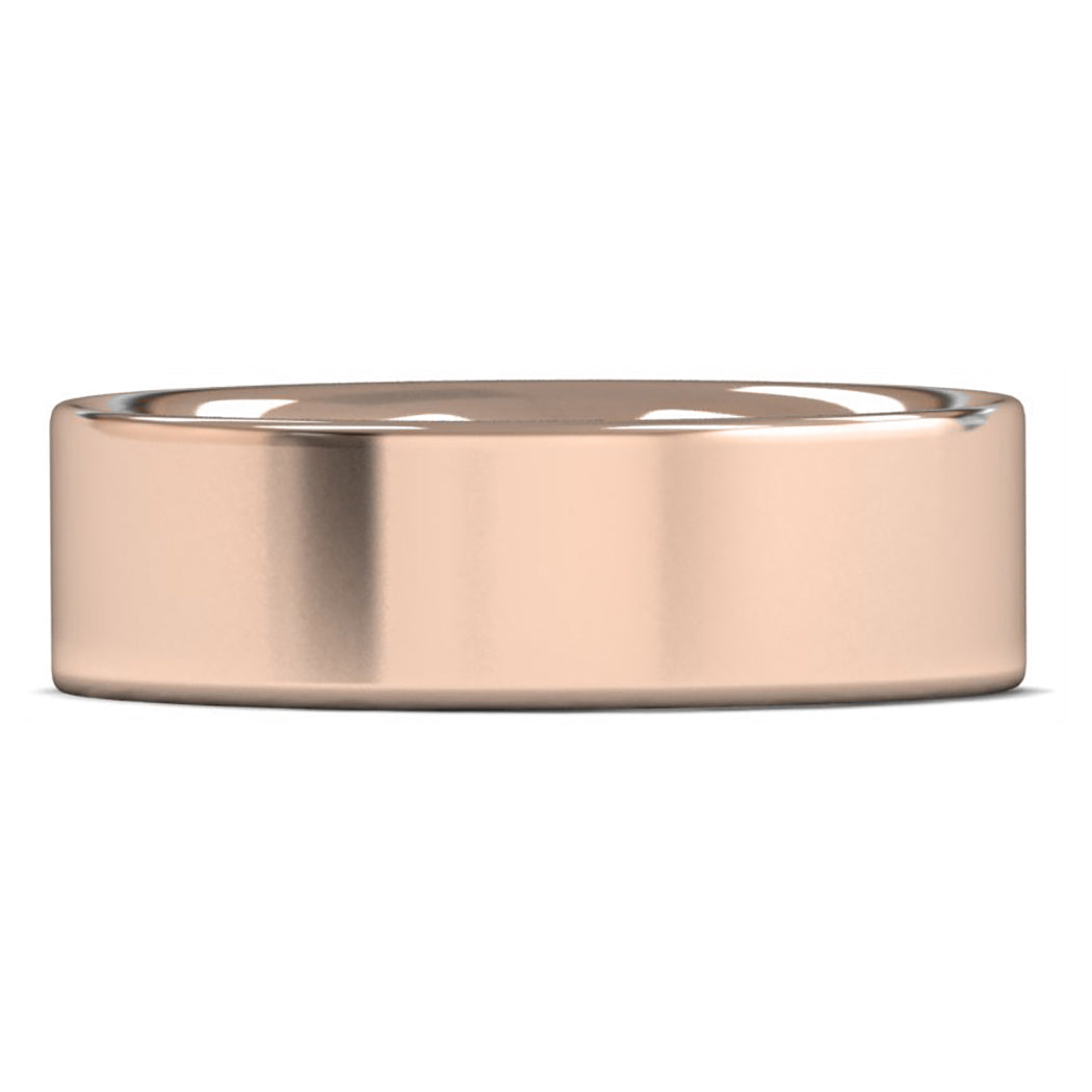 9ct Rose Gold 7mm Heavy Weight Flat Court Wedding Ring