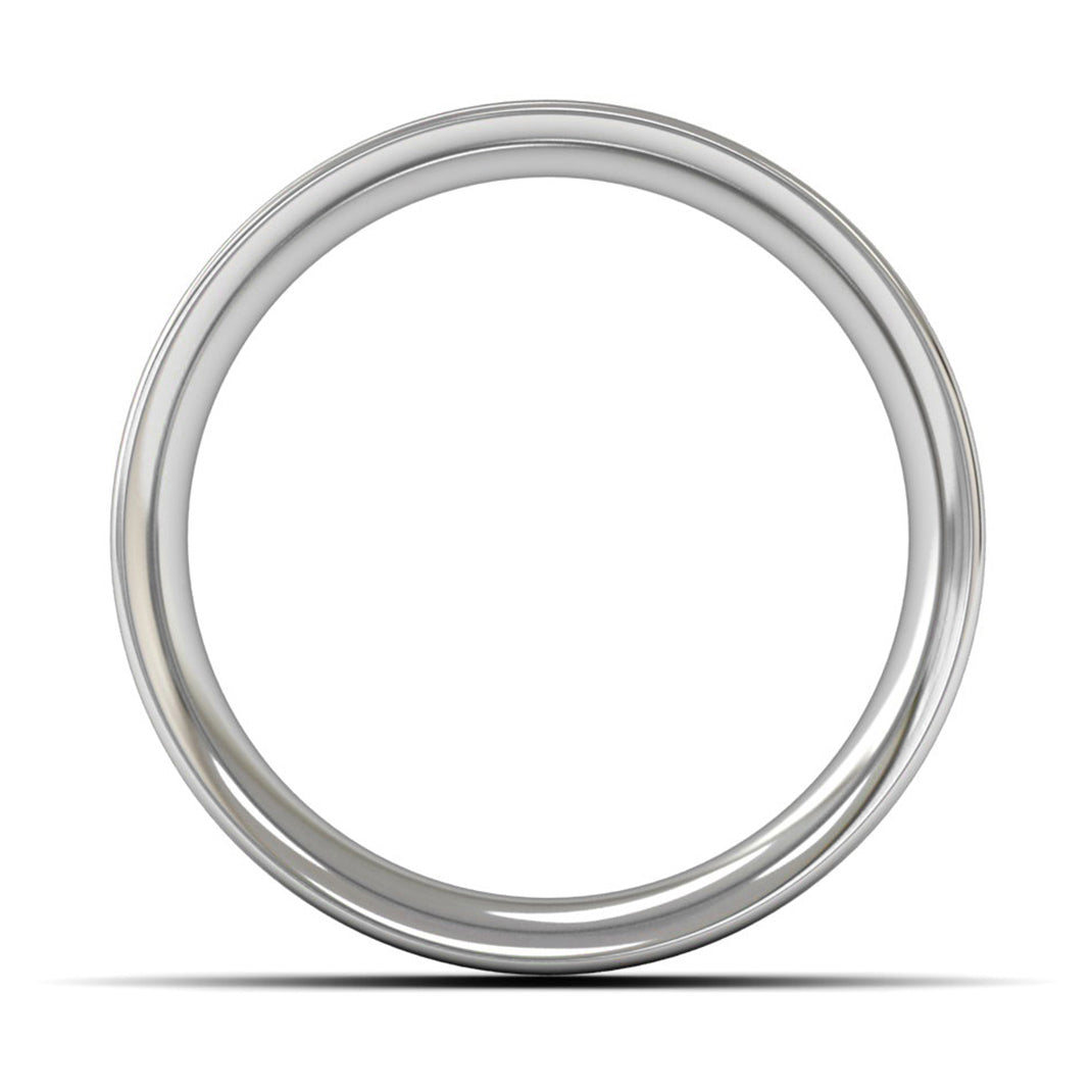 18ct White Gold 8mm Heavy Weight Flat Court Wedding Ring