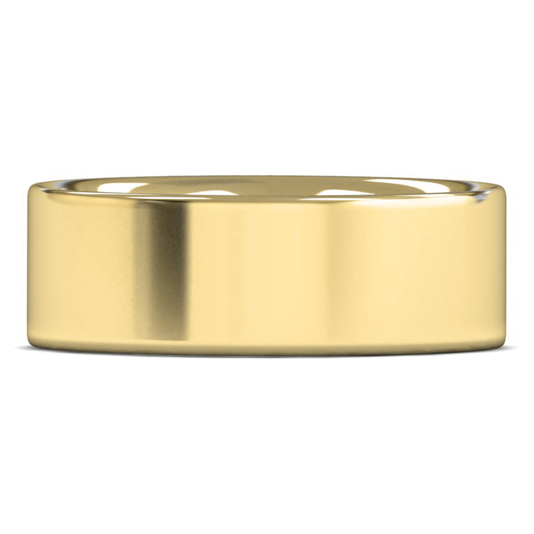 9ct Yellow Fairtrade Gold 8mm Heavy Weight Flat Court Wedding Ring