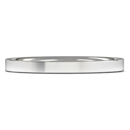 14ct White Fairtrade Gold 2mm Light Weight Flat Court Wedding Ring