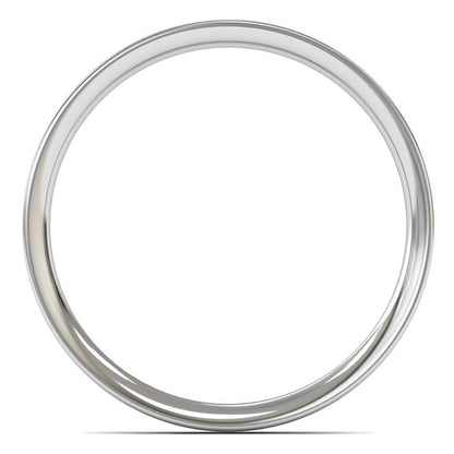 14ct White Fairtrade Gold 2mm Light Weight Flat Court Wedding Ring