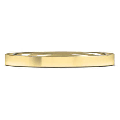 14ct Yellow Fairtrade Gold 2mm Light Weight Flat Court Wedding Ring