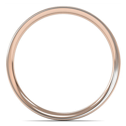 18ct Rose Fairtrade Gold 2mm Light Weight Flat Court Wedding Ring