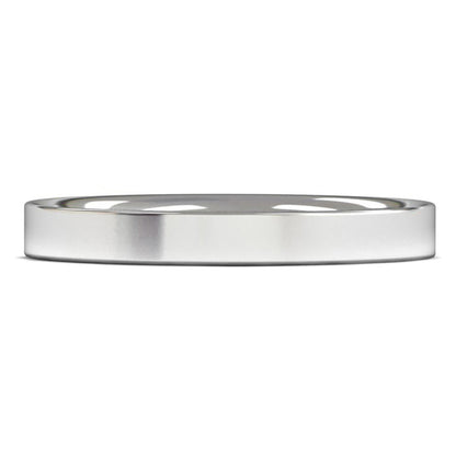 18ct White Fairtrade Gold 2.5mm Light Weight Flat Court Wedding Ring