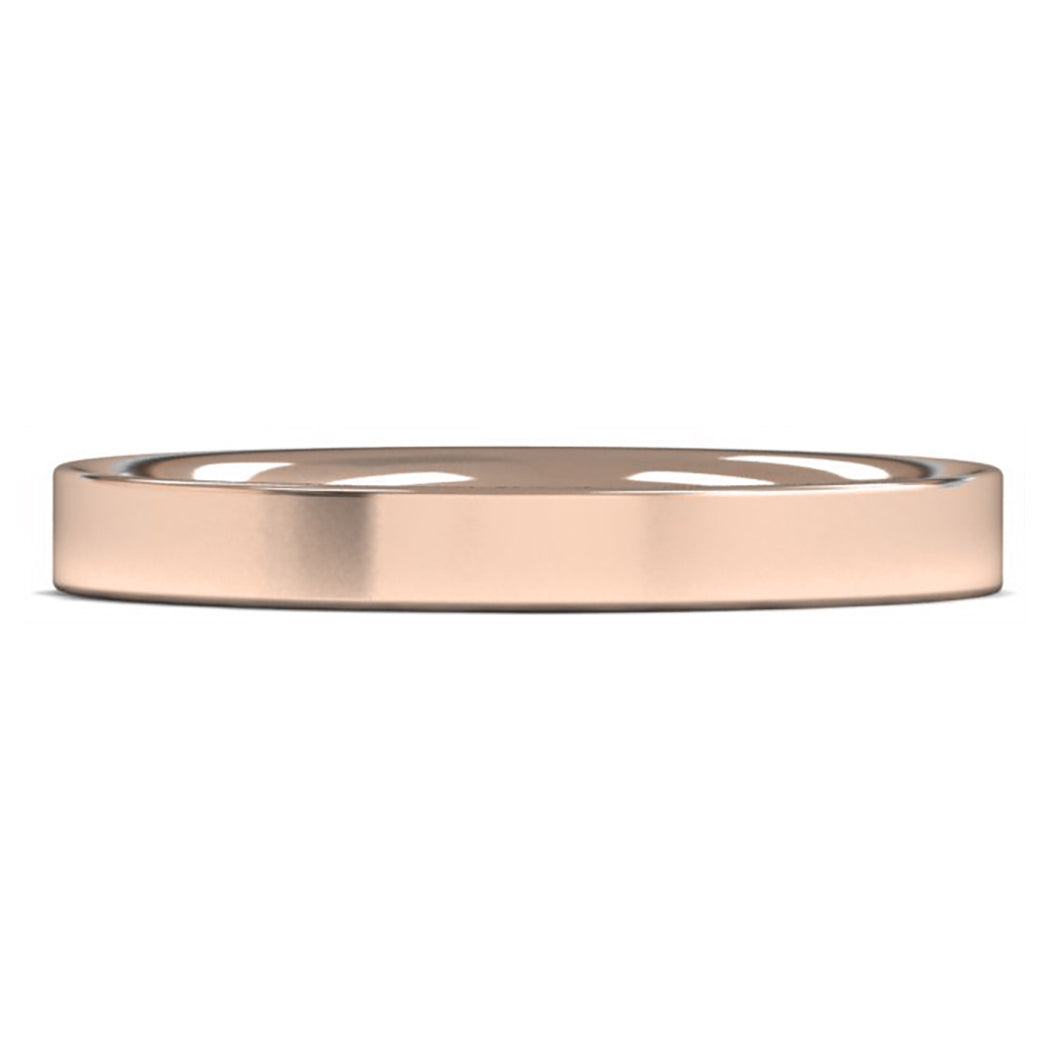 9ct Rose Fairtrade Gold 2.5mm Light Weight Flat Court Wedding Ring