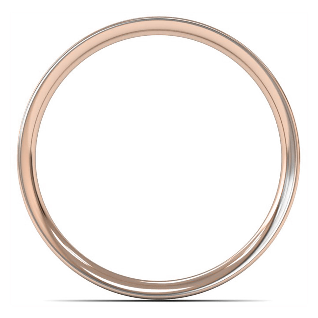 9ct Rose Gold 2.5mm Light Weight Flat Court Wedding Ring