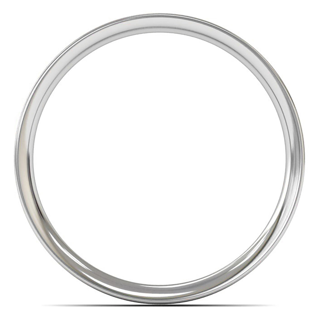 9ct White Gold 2.5mm Light Weight Flat Court Wedding Ring