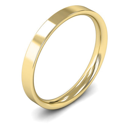 9ct Yellow Gold 2.5mm Light Weight Flat Court Wedding Ring