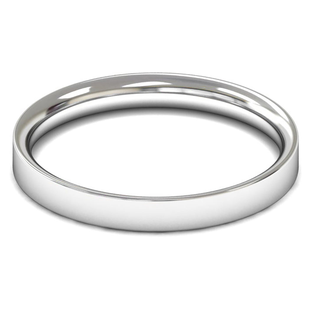 Platinum 950 2.5mm Light Weight Flat Court Wedding Ring
