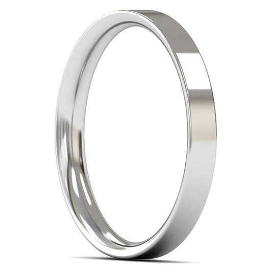 Platinum 950 2.5mm Light Weight Flat Court Wedding Ring
