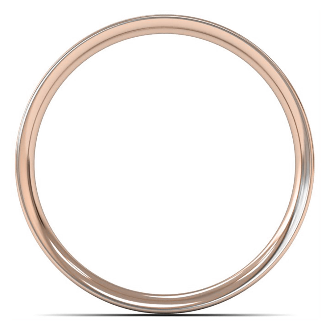 14ct Rose Gold 3mm Light Weight Flat Court Wedding Ring