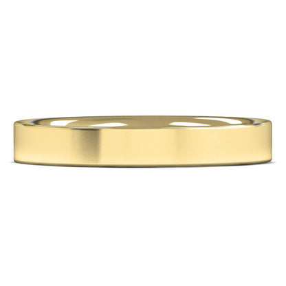 14ct Yellow Fairtrade Gold 3mm Light Weight Flat Court Wedding Ring